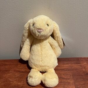 Jellycat Bashful Lemon Bunny Rare Yellow Tail 8” Small Plush RETIRED NWT
